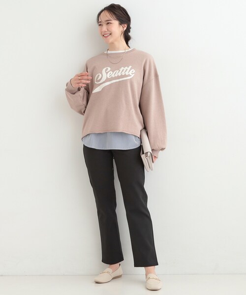 SHOO・LA・RUE(シューラルー)の「【洗濯機可/S-LL】レイヤードスタイルにおすすめ 裾切替 スムースロンT(Tシャツ/カットソー・レディース・ホワイト/ブラック/ホワイト系3・04/03/02/01)」の14枚目の写真