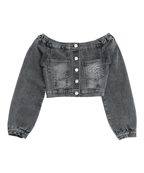 ANAP GiRL(アナップガール)の「デニム オフショル トップス(別売りセットアップ)(シャツ/ブラウス・キッズ・ブラック/ブルー・M/S/XS)」の17枚目の写真