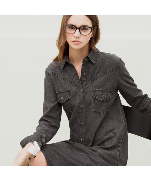Denim shirt dress_2 Colors