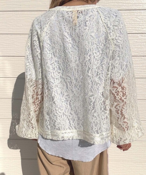 Q（キュー）の「レースブルゾン（ブルゾン・レディース・アイボリー/ブラック・MEDIUM）」の6枚目の写真