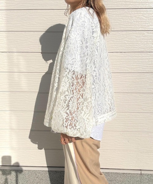 Q（キュー）の「レースブルゾン（ブルゾン・レディース・アイボリー/ブラック・MEDIUM）」の5枚目の写真