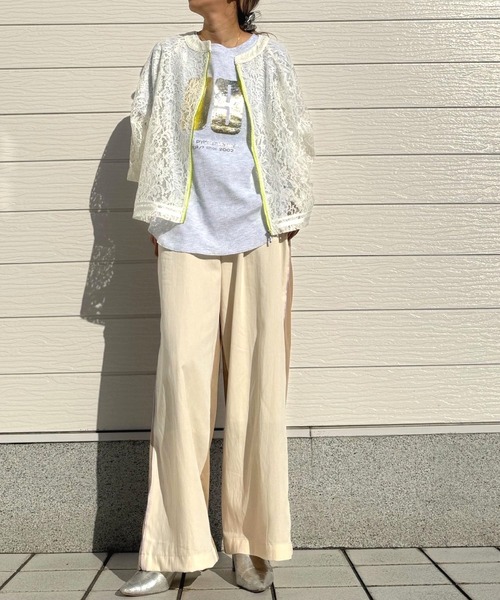 Q（キュー）の「レースブルゾン（ブルゾン・レディース・アイボリー/ブラック・MEDIUM）」の10枚目の写真