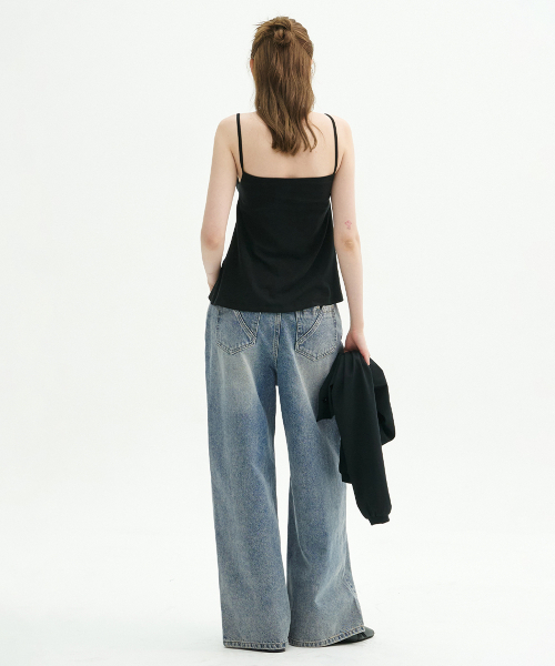 MICANE(ミケーネ)の「イクスラブラシウォッシングワイドデニムパンツ(デニムパンツ・レディース・ブラック/ネイビー・SMALL/MEDIUM/LARGE/X-LARGE/XX-LARGE/X-SMALL)」の12枚目の写真
