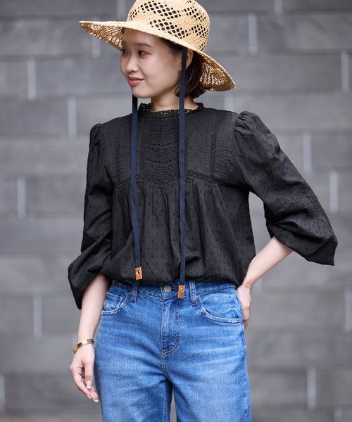 SLOBE IENA（スローブイエナ）の「マニーレースブラウス（シャツ/ブラウス・レディース・ブラック/ホワイト/グリーン・FREE）」の8枚目の写真