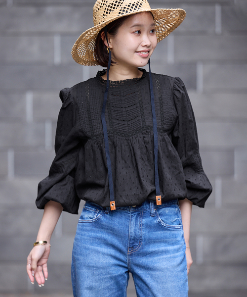 SLOBE IENA（スローブイエナ）の「マニーレースブラウス（シャツ/ブラウス・レディース・ブラック/ホワイト/グリーン・FREE）」の9枚目の写真