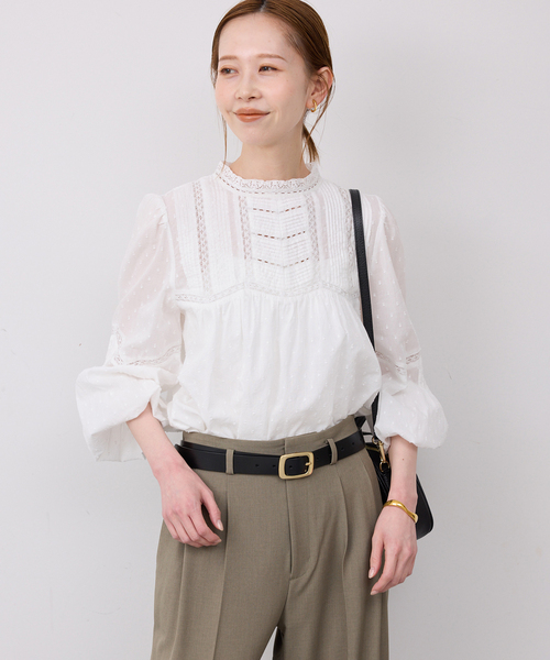 SLOBE IENA（スローブイエナ）の「マニーレースブラウス（シャツ/ブラウス・レディース・ブラック/ホワイト/グリーン・FREE）」の16枚目の写真