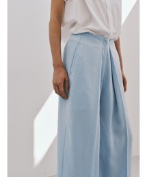 CIS. | CIS．タックワイドパンツ ウォッシャブル ストレッチ DERAリネン 無地(スラックス)