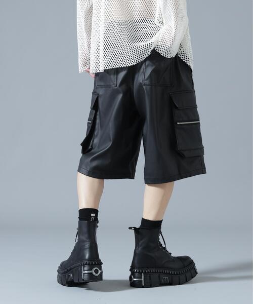 L.H.P(エルエイチピー)の「DankeSchon/ダンケシェーン/COATING CARGO SHORTS(カーゴパンツ・メンズ・ブラック・L/M)」の9枚目の写真
