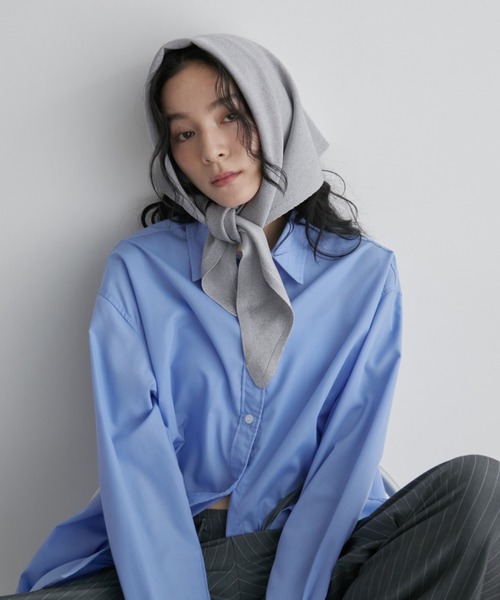 Aunt Marie's（アントマリーズ）の「マルチウェイニットスカーフ（ストール/ショール・レディース・ブラック/グレー・FREE）」の4枚目の写真