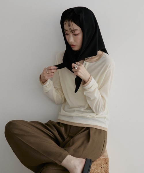 Aunt Marie's（アントマリーズ）の「マルチウェイニットスカーフ（ストール/ショール・レディース・ブラック/グレー・FREE）」の18枚目の写真