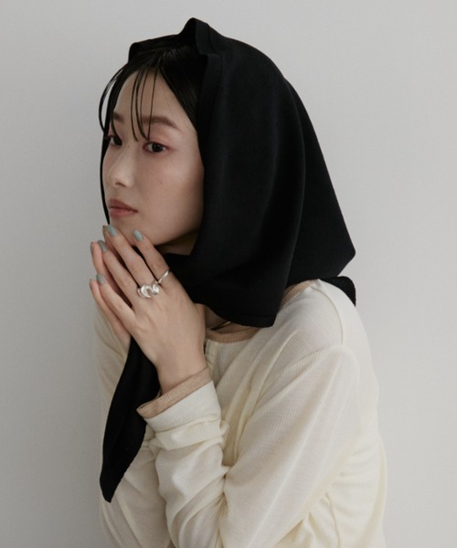 Aunt Marie's（アントマリーズ）の「マルチウェイニットスカーフ（ストール/ショール・レディース・ブラック/グレー・FREE）」の19枚目の写真