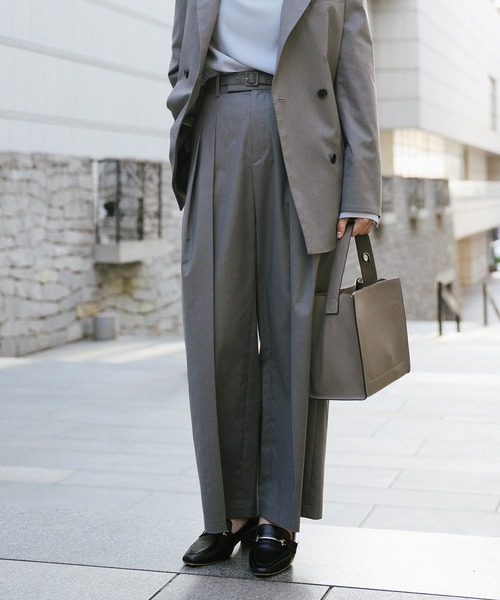 Sirin(シリン)の「≪セットアップ可≫ TRストレッチセミワイドパンツ【2サイズ展開】(その他パンツ・レディース・グレー/ネイビー/ベージュ・SMALL/X-SMALL)」の2枚目の写真