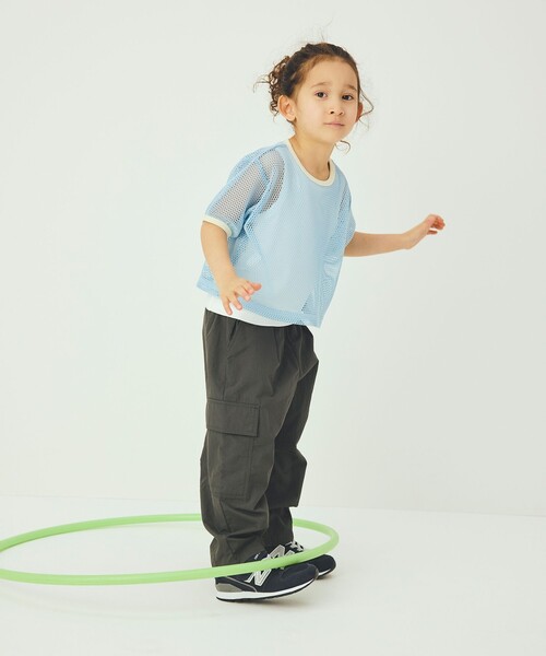 green label relaxing(グリーンレーベルリラクシング)の「【スタメンシリーズ】タッサーカーゴパンツ / キッズ 100cm-160cm 撥水 UVカット(その他パンツ・キッズ・オリーブ/ライトブルー/ダークグレー・140cm/130cm/110cm/100cm/150cm/120cm/160cm)」の7枚目の写真