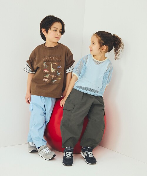 green label relaxing(グリーンレーベルリラクシング)の「【スタメンシリーズ】タッサーカーゴパンツ / キッズ 100cm-160cm 撥水 UVカット(その他パンツ・キッズ・オリーブ/ライトブルー/ダークグレー・140cm/130cm/110cm/100cm/150cm/120cm/160cm)」の10枚目の写真