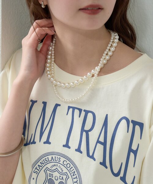 mystic（ミスティック）の「Ｗパールネックレス（ネックレス・レディース・オフホワイト・ONE SIZE）」の2枚目の写真