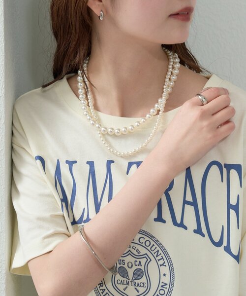 mystic（ミスティック）の「Ｗパールネックレス（ネックレス・レディース・オフホワイト・ONE SIZE）」の3枚目の写真