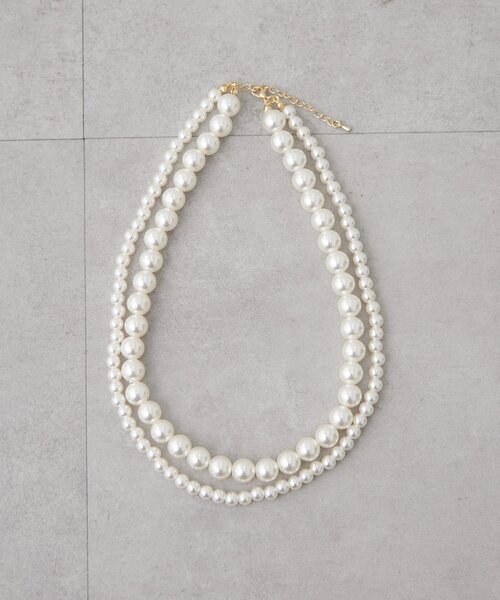 mystic（ミスティック）の「Ｗパールネックレス（ネックレス・レディース・オフホワイト・ONE SIZE）」の4枚目の写真