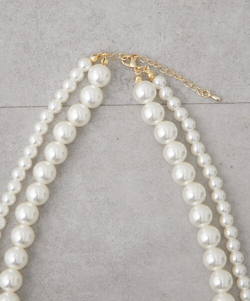 mystic（ミスティック）の「Ｗパールネックレス（ネックレス・レディース・オフホワイト・ONE SIZE）」の5枚目の写真