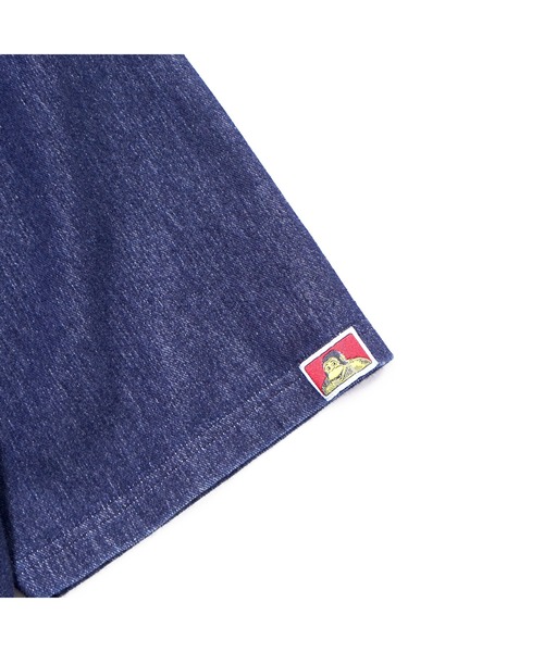 BEN DAVIS/PROJECT LINE（ベンデイビスプロジェクトライン）の「KNIT DENIM CREW（Tシャツ/カットソー・メンズ・ブラック系/インディゴブルー・MEDIUM/LARGE/X-LARGE）」の4枚目の写真