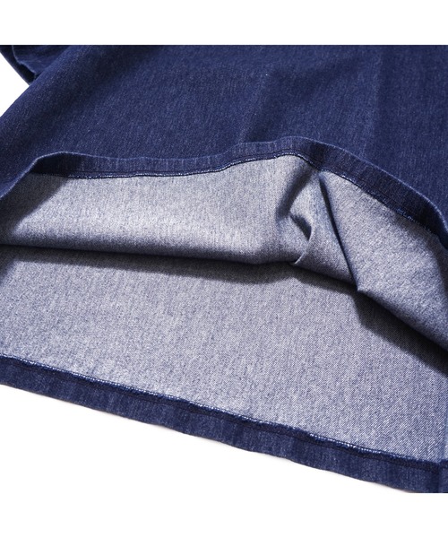 BEN DAVIS/PROJECT LINE（ベンデイビスプロジェクトライン）の「KNIT DENIM CREW（Tシャツ/カットソー・メンズ・ブラック系/インディゴブルー・MEDIUM/LARGE/X-LARGE）」の5枚目の写真