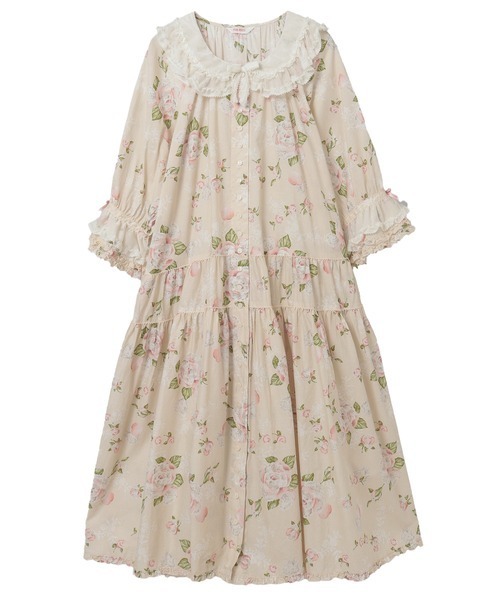 PINK HOUSE（ピンクハウス）の「ポワン・ド・ローズプリントミディワンピース（ワンピース・レディース・ライトピンク/ブラック/アクア/キナリ・フリー）」の3枚目の写真