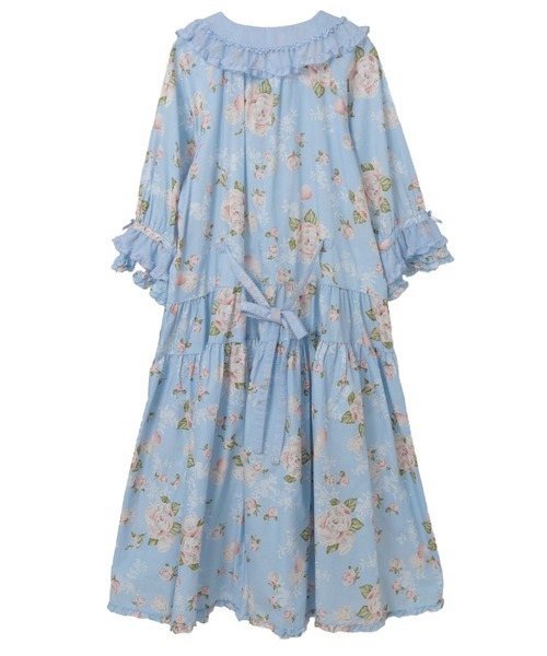 PINK HOUSE（ピンクハウス）の「ポワン・ド・ローズプリントミディワンピース（ワンピース・レディース・ライトピンク/ブラック/アクア/キナリ・フリー）」の6枚目の写真