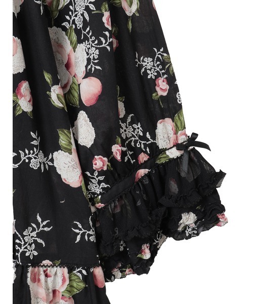 PINK HOUSE（ピンクハウス）の「ポワン・ド・ローズプリントミディワンピース（ワンピース・レディース・ライトピンク/ブラック/アクア/キナリ・フリー）」の13枚目の写真