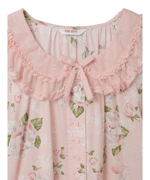 PINK HOUSE（ピンクハウス）の「ポワン・ド・ローズプリントミディワンピース（ワンピース・レディース・ライトピンク/ブラック/アクア/キナリ・フリー）」の15枚目の写真