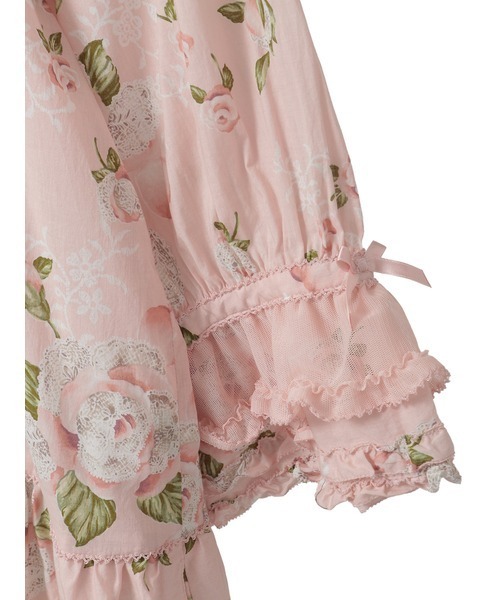 PINK HOUSE（ピンクハウス）の「ポワン・ド・ローズプリントミディワンピース（ワンピース・レディース・ライトピンク/ブラック/アクア/キナリ・フリー）」の16枚目の写真