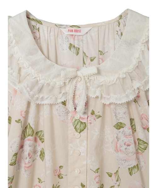 PINK HOUSE（ピンクハウス）の「ポワン・ド・ローズプリントミディワンピース（ワンピース・レディース・ライトピンク/ブラック/アクア/キナリ・フリー）」の18枚目の写真