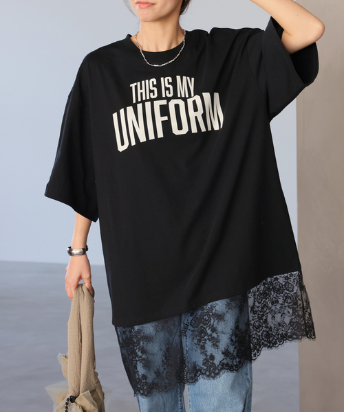 ARCHIVE STANCE(アーカイブスタンス)の「《WEB限定追加》【ARCHIVE STANCE】 lace switching Tee(Tシャツ/カットソー・レディース・アイボリー/ブラック・FREE)」の8枚目の写真