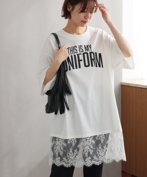 ARCHIVE STANCE(アーカイブスタンス)の「《WEB限定追加》【ARCHIVE STANCE】 lace switching Tee(Tシャツ/カットソー・レディース・アイボリー/ブラック・FREE)」の15枚目の写真