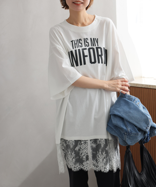ARCHIVE STANCE(アーカイブスタンス)の「《WEB限定追加》【ARCHIVE STANCE】 lace switching Tee(Tシャツ/カットソー・レディース・アイボリー/ブラック・FREE)」の16枚目の写真