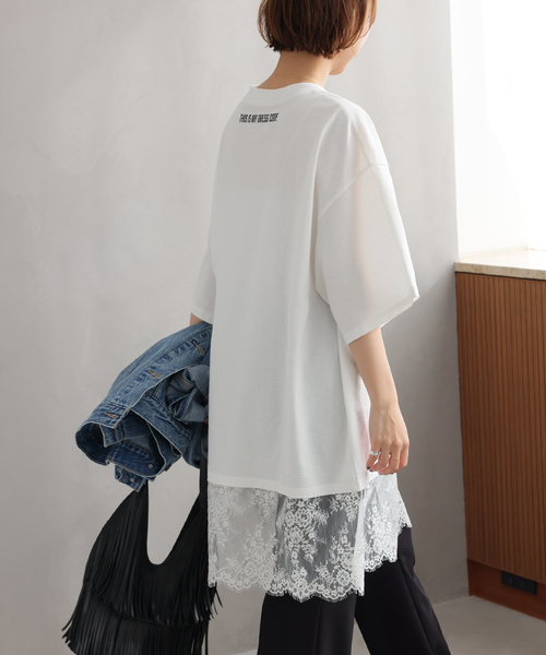 ARCHIVE STANCE(アーカイブスタンス)の「《WEB限定追加》【ARCHIVE STANCE】 lace switching Tee(Tシャツ/カットソー・レディース・アイボリー/ブラック・FREE)」の18枚目の写真
