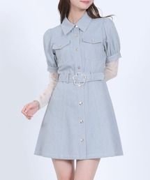 MARY QUANT（マリークワント）の「デイジーバックルデニムミニ ワンピース（ワンピース）」