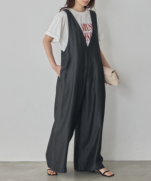 hunch（ハンチ）の「前後2WAY テンセルデニムサロペット（サロペット