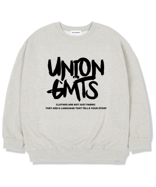 Union Garments(ユニオンガーメンツ)の「GMTSロゴ裏起毛オーバーサイズスウェットTシャツオートミール(スウェット・レディース・その他・L/XL/XXL)」の1枚目の写真