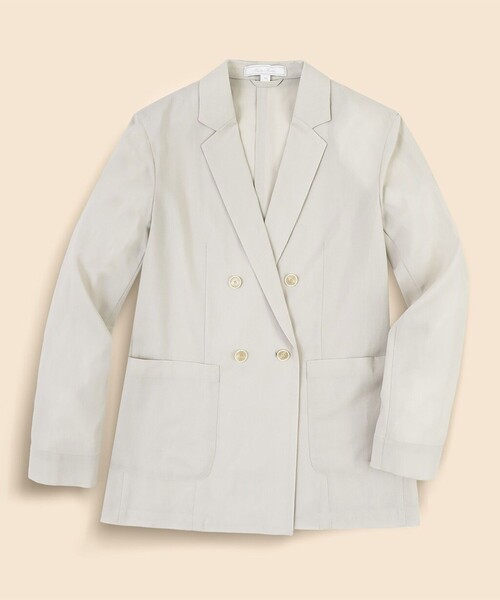 BROOKS BROTHERS(ブルックスブラザーズ)の「コットンボイル ダブル4ボタン リラックスフィット ジャケット(テーラードジャケット・レディース・ブラック/ベージュ・X-SMALL/SMALL/LARGE/MEDIUM)」の2枚目の写真