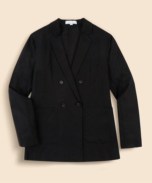 BROOKS BROTHERS(ブルックスブラザーズ)の「コットンボイル ダブル4ボタン リラックスフィット ジャケット(テーラードジャケット・レディース・ブラック/ベージュ・X-SMALL/SMALL/LARGE/MEDIUM)」の1枚目の写真