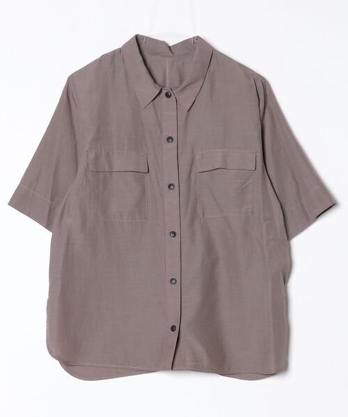 Demi-Luxe BEAMS(デミルクス ビームス)の「コットン アセテート オーバーシャツ(シャツ/ブラウス・レディース・ベージュ/ブラウン系その他4/ライトブラウン・ONE SIZE)」の2枚目の写真