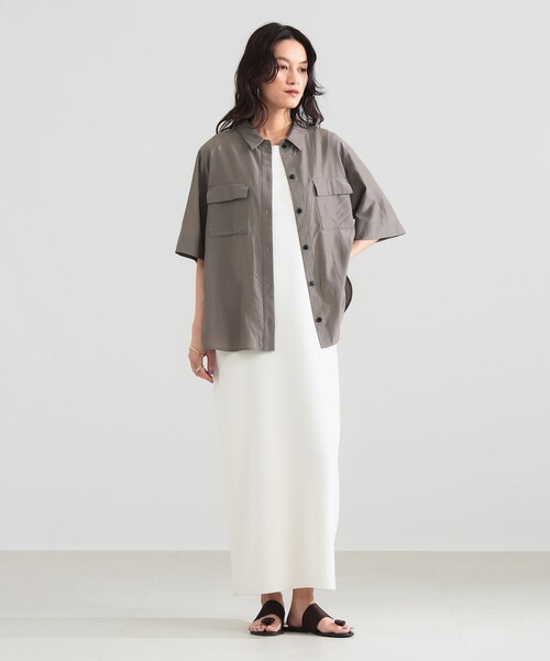 Demi-Luxe BEAMS(デミルクス ビームス)の「コットン アセテート オーバーシャツ(シャツ/ブラウス・レディース・ベージュ/ブラウン系その他4/ライトブラウン・ONE SIZE)」の9枚目の写真