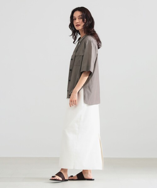 Demi-Luxe BEAMS(デミルクス ビームス)の「コットン アセテート オーバーシャツ(シャツ/ブラウス・レディース・ベージュ/ブラウン系その他4/ライトブラウン・ONE SIZE)」の10枚目の写真