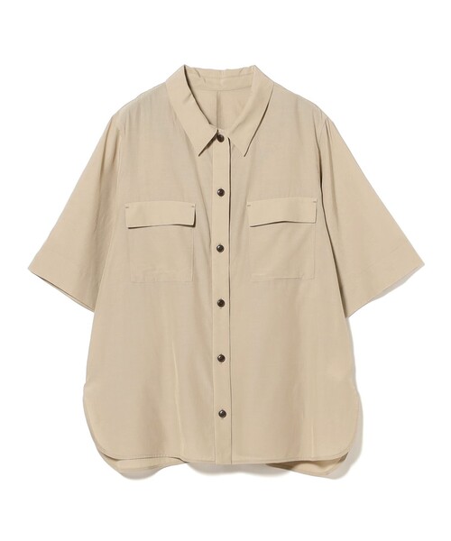 Demi-Luxe BEAMS(デミルクス ビームス)の「コットン アセテート オーバーシャツ(シャツ/ブラウス・レディース・ベージュ/ブラウン系その他4/ライトブラウン・ONE SIZE)」の14枚目の写真