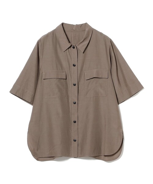 Demi-Luxe BEAMS(デミルクス ビームス)の「コットン アセテート オーバーシャツ(シャツ/ブラウス・レディース・ベージュ/ブラウン系その他4/ライトブラウン・ONE SIZE)」の20枚目の写真