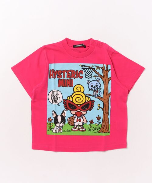 HYSTERIC MINI(ヒステリックミニ)の「HYSTERIC MINI HOOPS BIG Tシャツ(Tシャツ/カットソー・キッズ・ライトピンク・90)」の1枚目の写真