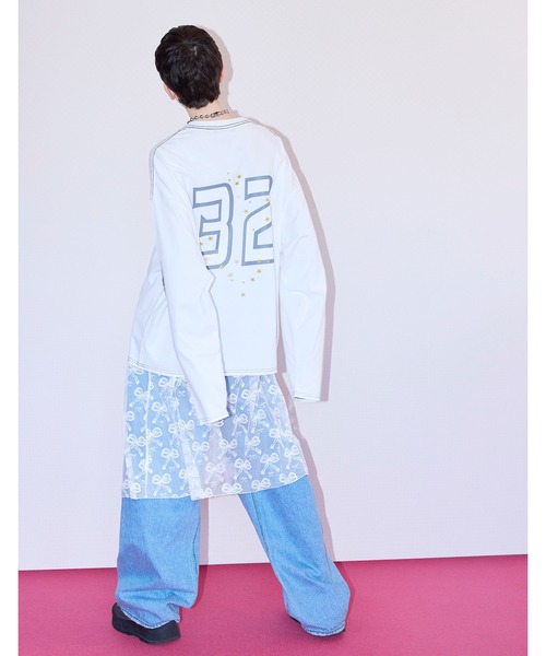 Little sunny bite(リトルサニーバイト)の「【8】【it】【Little sunny bite】lovely big tee(Tシャツ/カットソー・レディース・ホワイト/ブラック/ピンク×イエロー・SMALL/MEDIUM)」の6枚目の写真