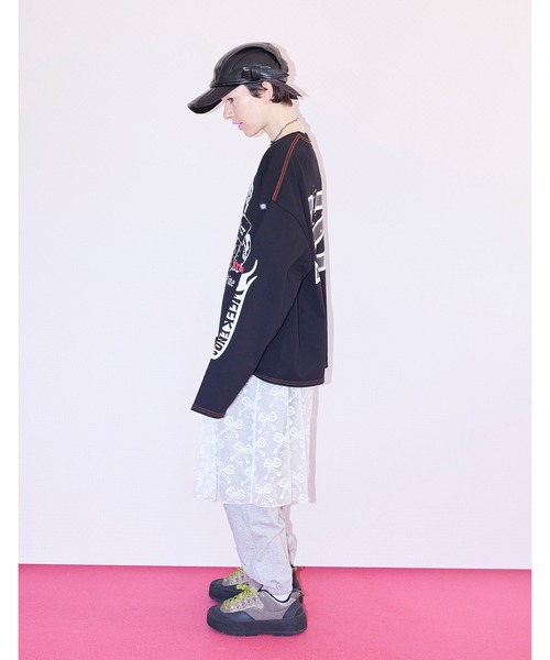 Little sunny bite(リトルサニーバイト)の「【8】【it】【Little sunny bite】lovely big tee(Tシャツ/カットソー・レディース・ホワイト/ブラック/ピンク×イエロー・SMALL/MEDIUM)」の17枚目の写真