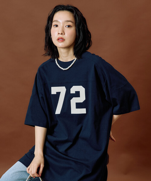 FREAK'S STORE(フリークスストア)の「限定展開 RUSSELL ATHLETIC × FREAK'S STORE/ラッセルアスレチック 別注 フロッキー プリント ナンバリング ワンピース(ワンピース・レディース・ライトグレー/レッド/ネイビー/オフホワイト/ブラック・フリ-)」の10枚目の写真