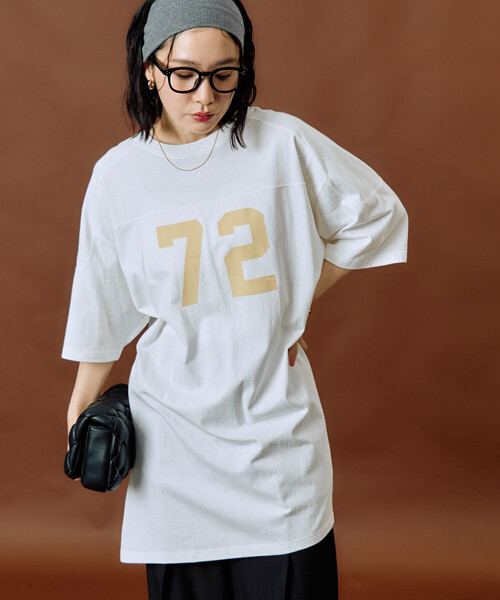FREAK'S STORE(フリークスストア)の「限定展開 RUSSELL ATHLETIC × FREAK'S STORE/ラッセルアスレチック 別注 フロッキー プリント ナンバリング ワンピース(ワンピース・レディース・ライトグレー/レッド/ネイビー/オフホワイト/ブラック・フリ-)」の20枚目の写真