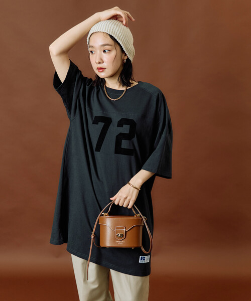 FREAK'S STORE(フリークスストア)の「限定展開 RUSSELL ATHLETIC × FREAK'S STORE/ラッセルアスレチック 別注 フロッキー プリント ナンバリング ワンピース(ワンピース・レディース・ライトグレー/レッド/ネイビー/オフホワイト/ブラック・フリ-)」の22枚目の写真